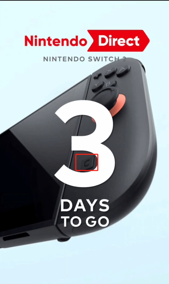 这下不藏了？Switch2直面会倒计时展示神秘C键