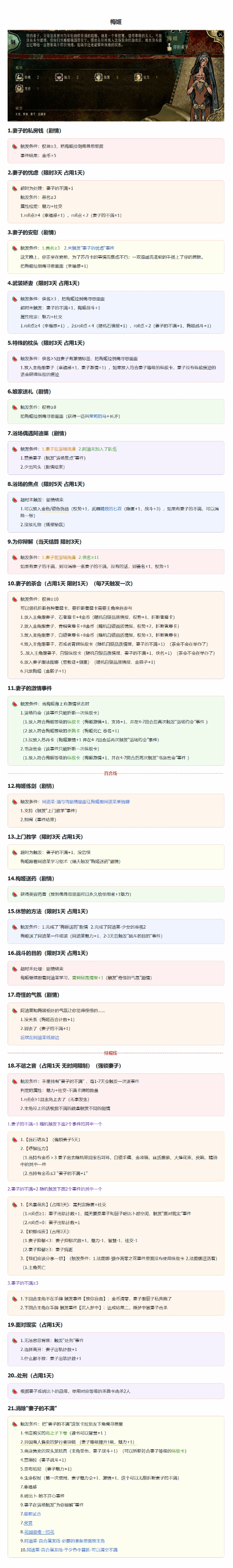 《苏丹的游戏》梅姬事件及效果一览 梅姬有哪些事件